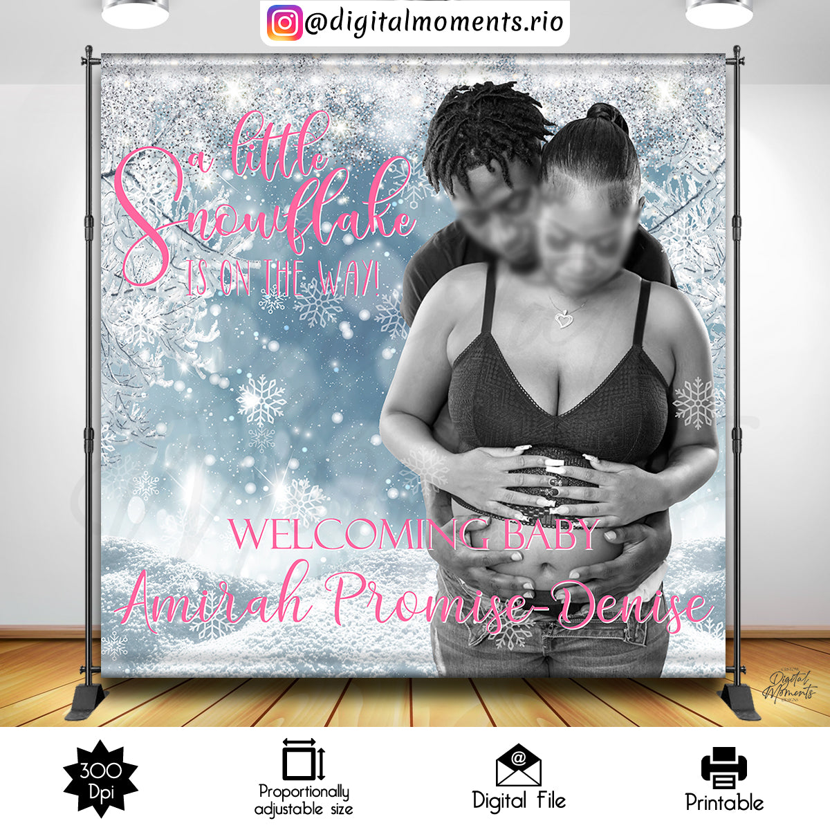 A Little Snow Flake 6x6, events, custom, picture, little, snowflake, 8x8, backdrop