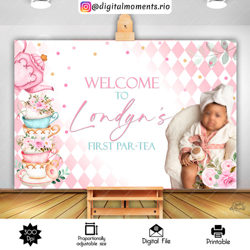 Alice Tea Party Sign 36x24, tea, events, welcome, party, custom, sign, 36x24, design