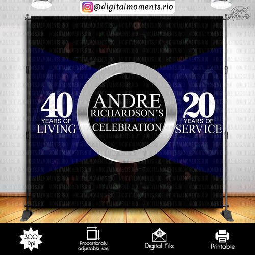 Andre Retirement 8x8, events, retirement, custom, 8x8, backdrop
