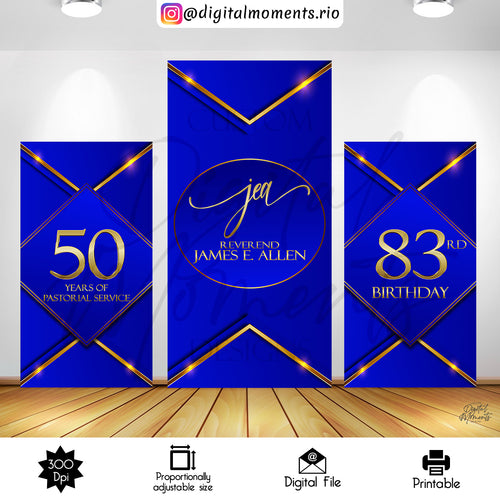 Artdeco Arch James 3x7, events, blue, custom, birthday, gold, wall, panels, design