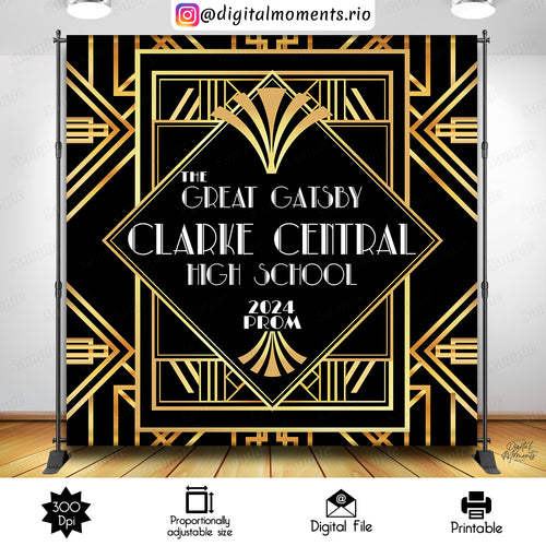 Great Gatsby 8x8 Custom Backdrop, Custom Digital File | Digital Download for Events