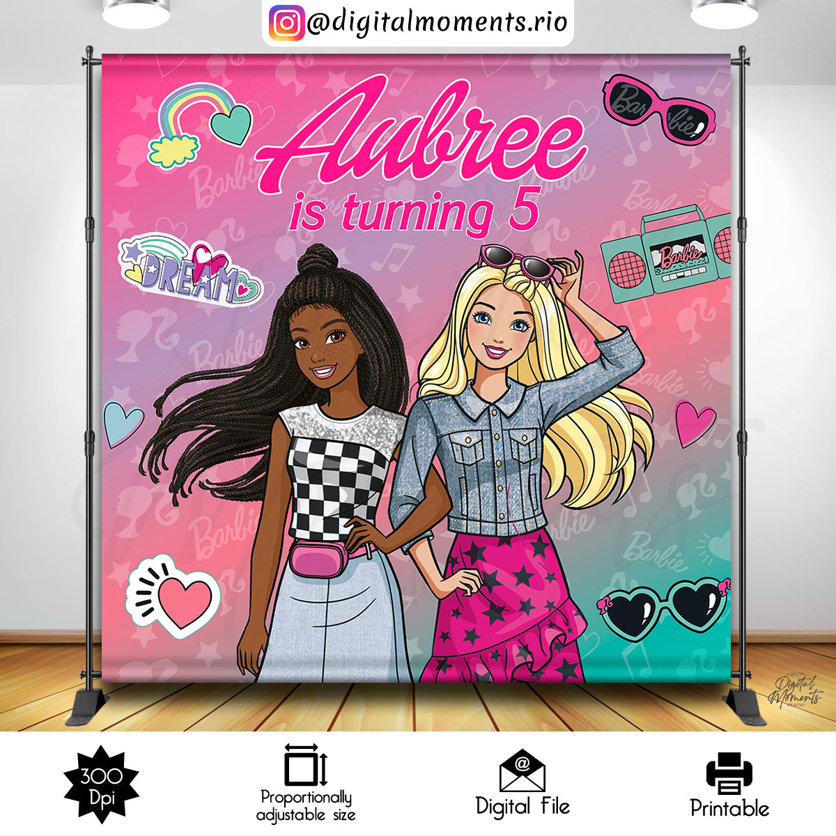 Barbie Print 8x8, events, custom, barbie, 8x8, backdrop