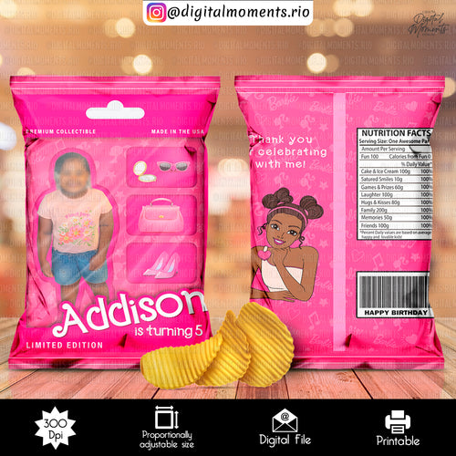 Barbie Print Box Addison Chipbag, events, custom, barbie, bag, design, chip