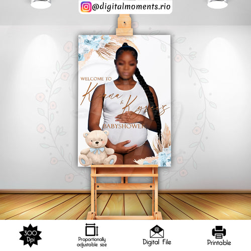 Teddy Bear 24x36 Welcome Sign Custom Design, Digital file only | Digital Download for Events
