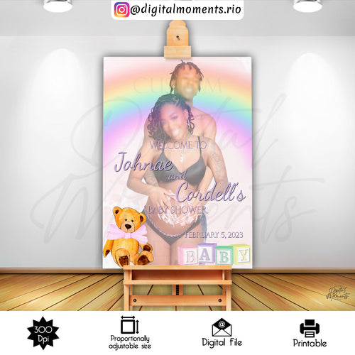 Teddy Bear 24x36 Welcome Sign Custom Design, Digital file only | Digital Download for Events