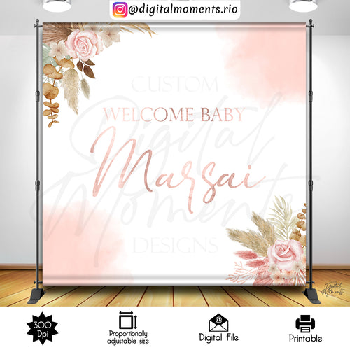Boho Marsai 8x8, boho, events, custom, shower, baby, 8x8, backdrop