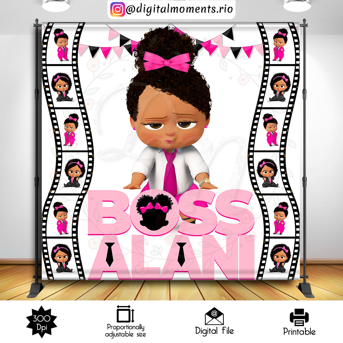 Boss Baby 8x8 Birthday Custom Backdrop, Custom Digital File | Digital Download for Events