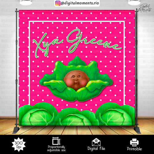 Cabbage Patch 8x8 Birthday Custom Backdrop, Custom Digital File | Digital Download for Events