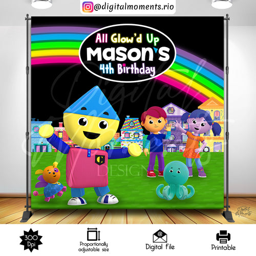 Charlie Colorforms 6x6, charlie's, events, custom, 8x8, city, colorform, backdrop