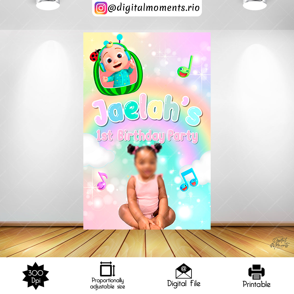 Cocomelon 4x6 Panel Custom Design with picture, Custom Digital File | Digital Download for Events for Events. 4x6, arts, backdrop, backdrop-…