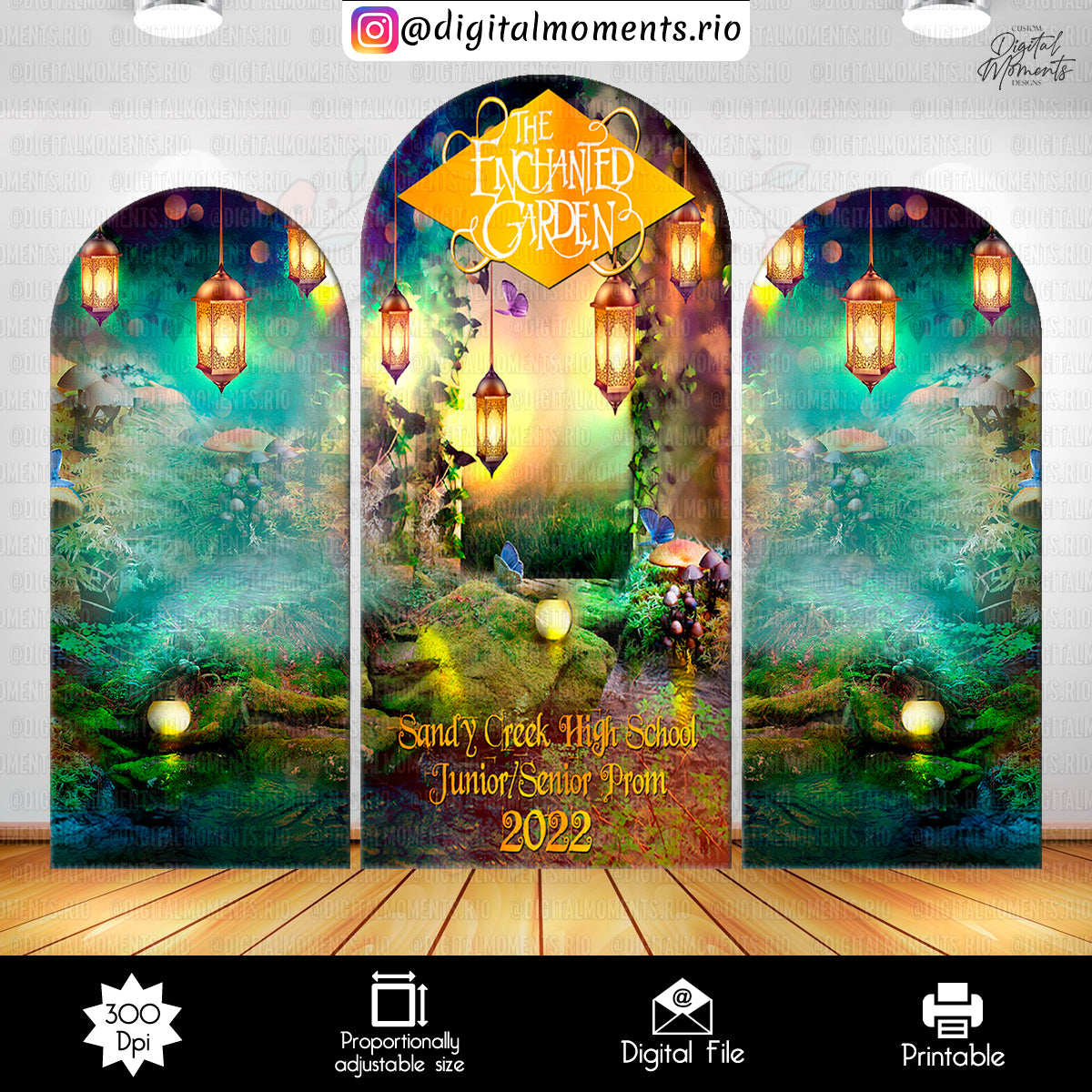 Enchanted Garden Panel Custom Designs, Custom Digital File | Digital Download for Events for Events. arts, celebration, custom, designs, dig…