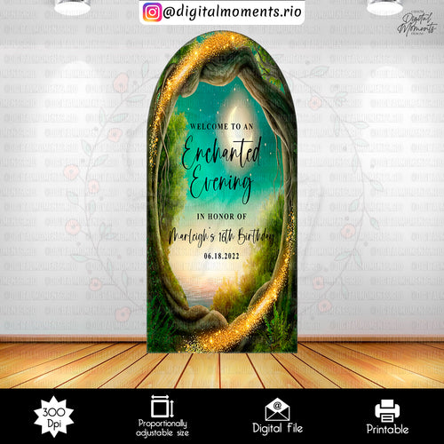 Enchanted Garden Sign 24x36, events, custom, garden, panel, birthday, wall, design, enchanted