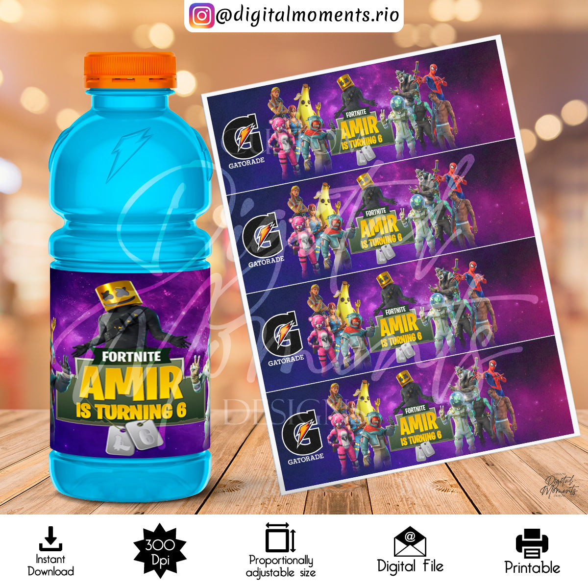 Custom Gatorade Bottle Label Design - Digital File | Digital Download for Events for Events