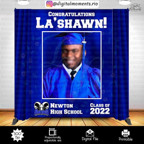 Graduation 6x8 Custom Backdrop Design, Digital file only | Digital Download for Events