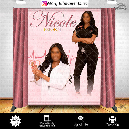 Graduation 6x8 Custom Backdrop Design, Digital file only | Digital Download for Events