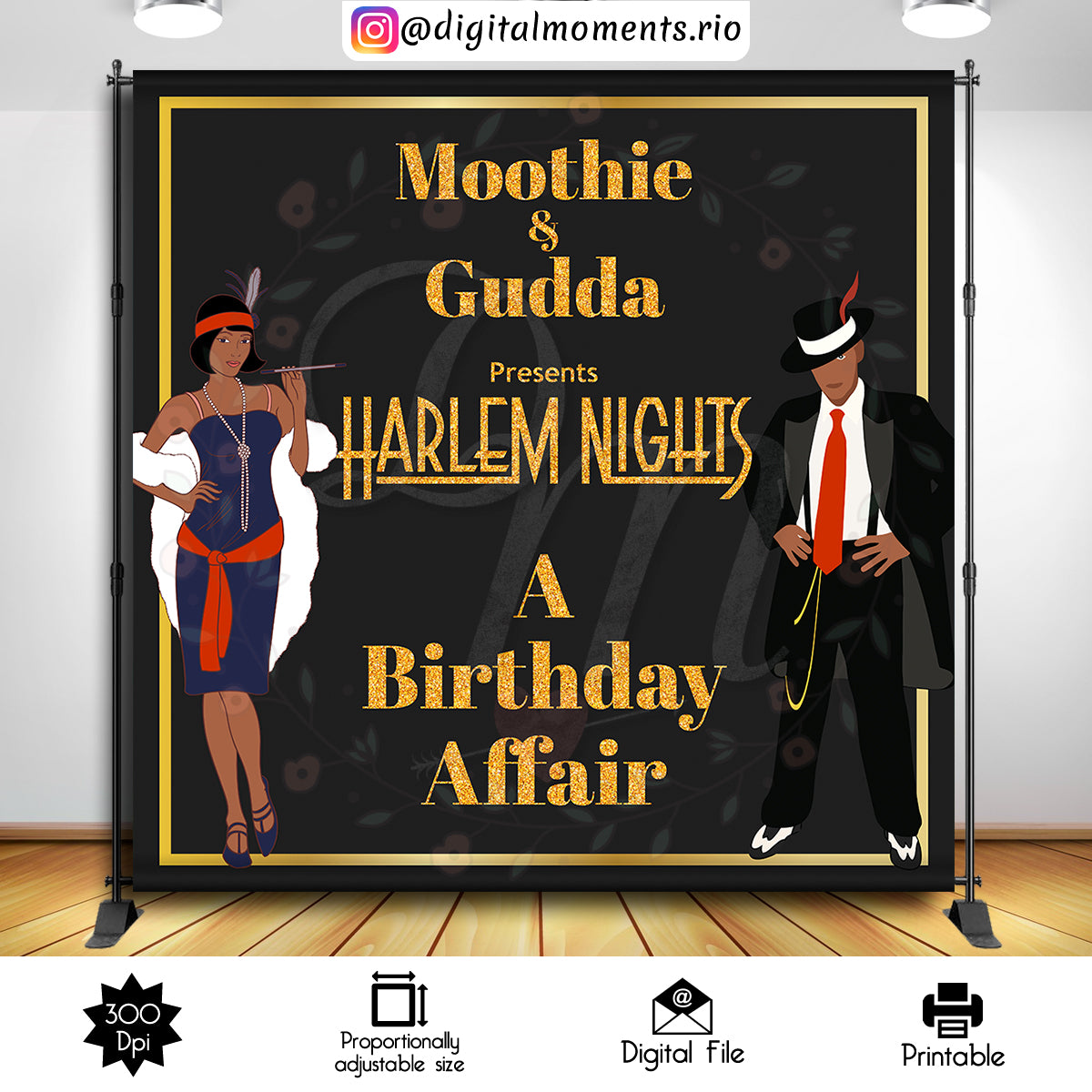 Harlem Nights 8x8 Custom Backdrop, Custom Digital File | Digital Download for Events for Events. 8x8, artdeco, arts, backdrop, backdrop-sign…