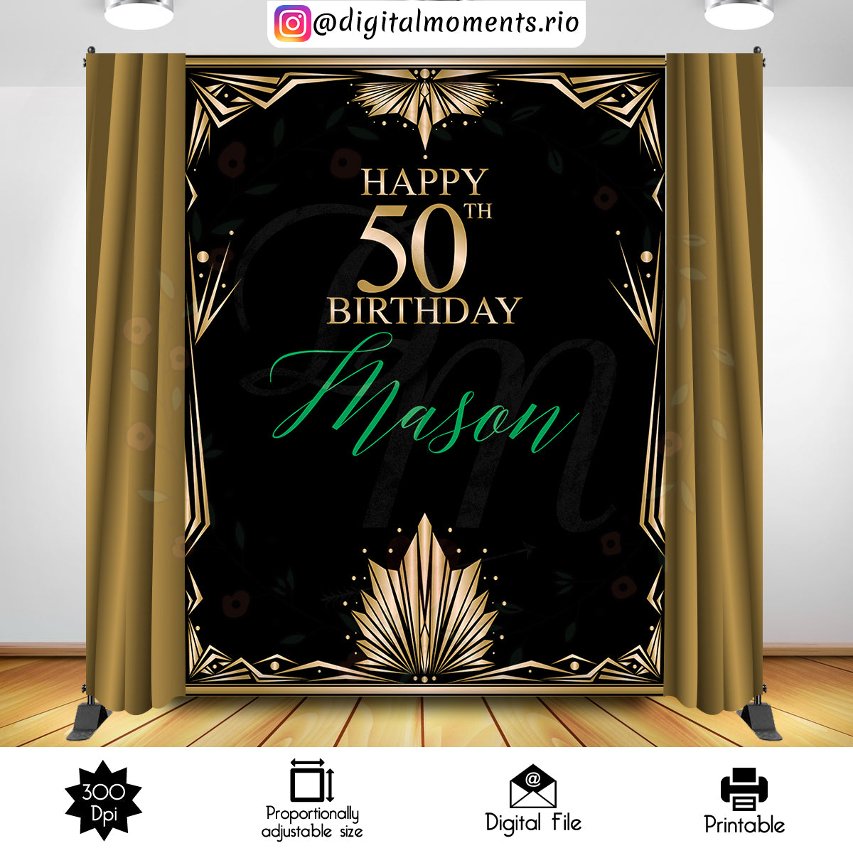 Harlem Nights 6x8 Custom Backdrop, Custom Digital File | Digital Download for Events for Events. 6x8, artdeco, arts, backdrop, backdrop-sign…