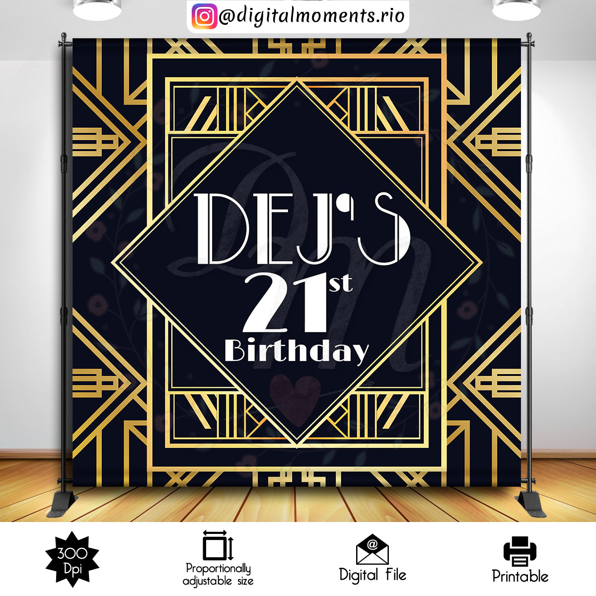 Harlem Nights 8x8 Custom Backdrop, Custom Digital File | Digital Download for Events for Events. 8x8, artdeco, arts, backdrop, backdrop-sign…