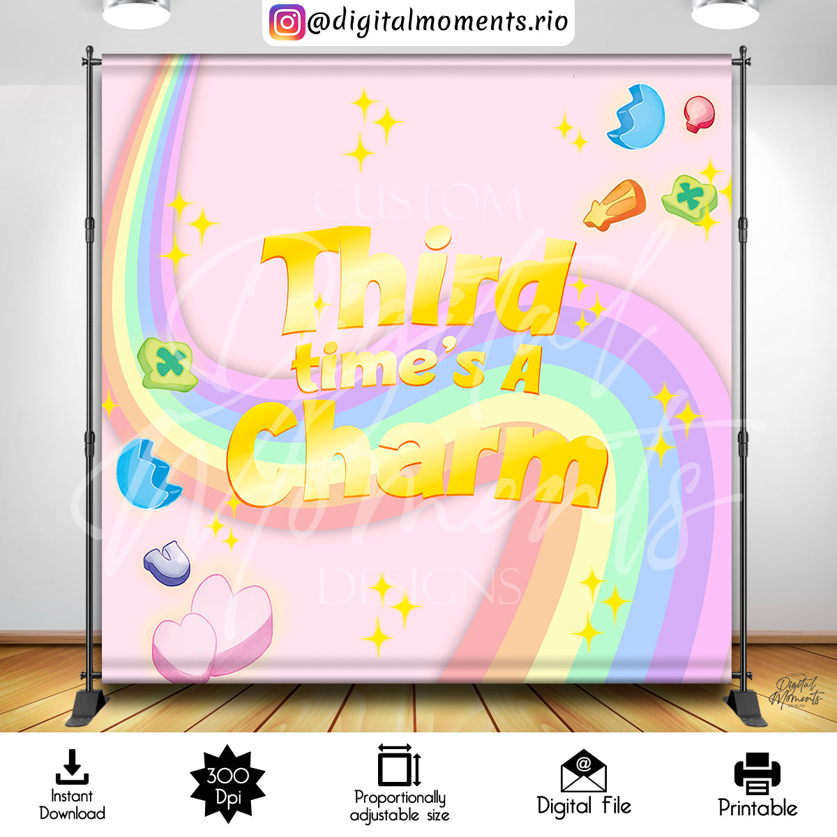 Lucky Charms 8x8 Instant, events, charms, lucky, 8x8, backdrop, design, instant