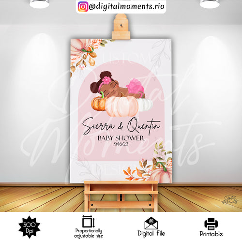 Little Pumpkin Girl Sign 24x36, events, welcome, pumpkin, custom, 24x36, little, sign, design