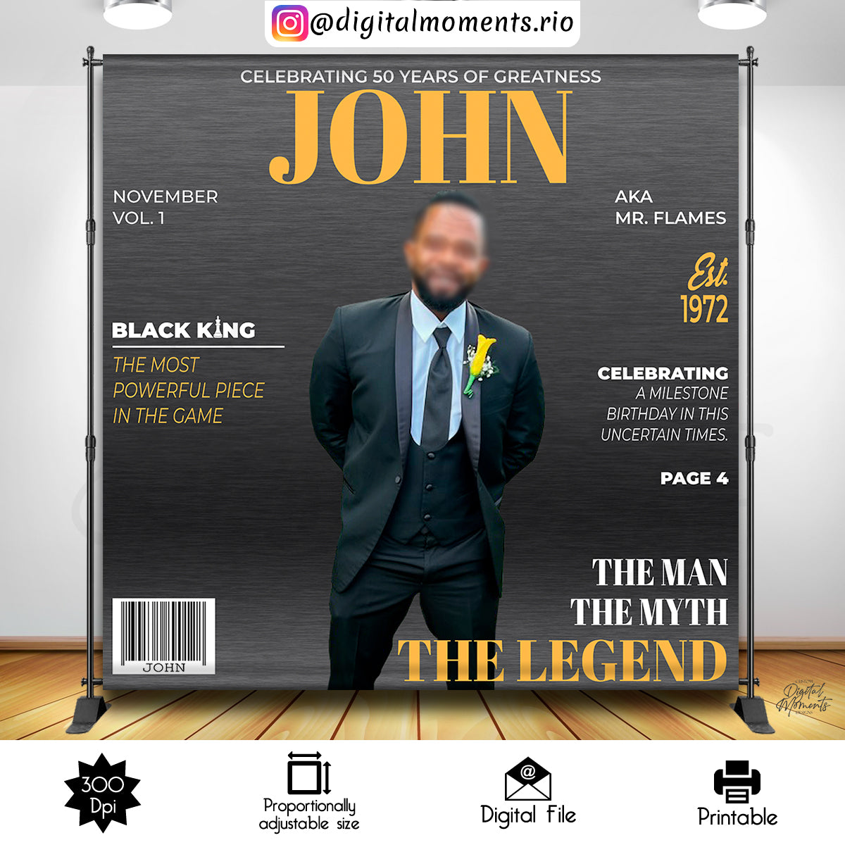 Magazine Cover - Backdrop - Birthday