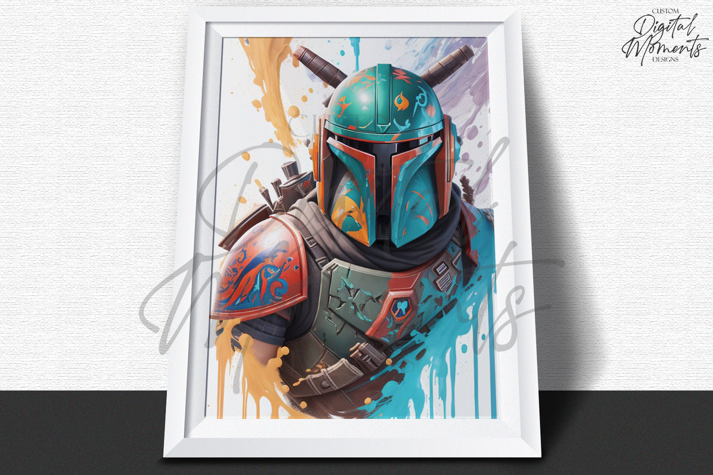 Mandalorian Soldier Poster, Splash Art, Wall Art - INSTANT DOWNLOAD | Digital Download for Events - Instant Digital Download