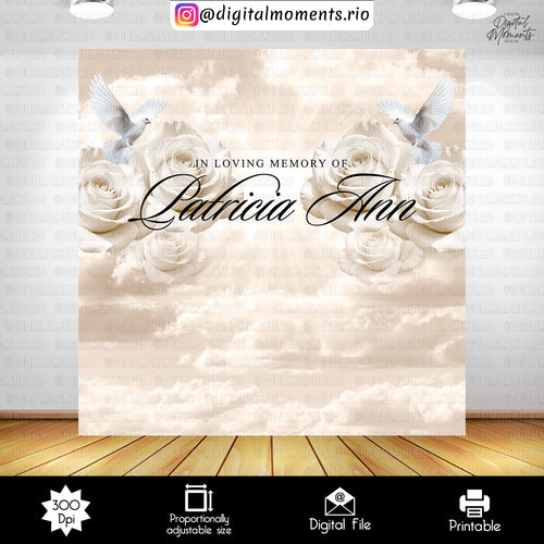Memorial Patricia 7_5x7_5, events, custom, 8x8, memorial, backdrop, design