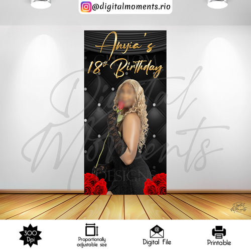 Movie Night Anyia 4x7, events, red, custom, picture, panel, design, roses, 4x7