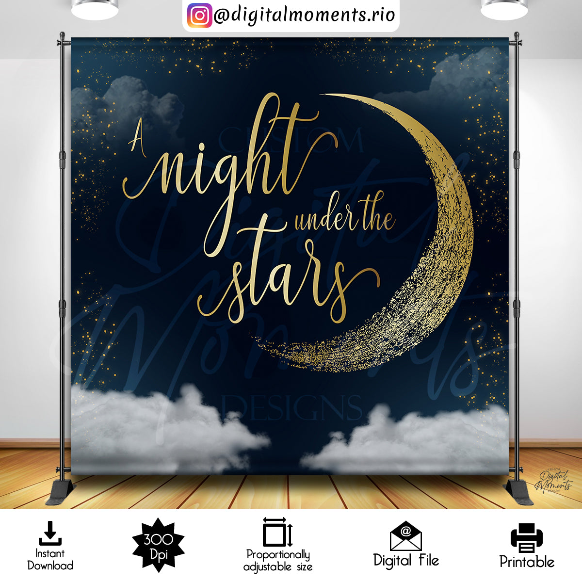 Night under the stars 8x8 Digital Backdrop Design, Instant Download | Digital Download for Events - Instant Digital Download. 8x8, arts, bac…
