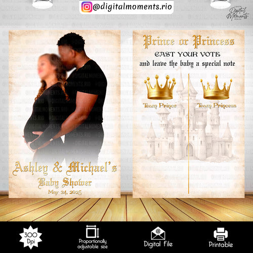 Prince or Princess Cast You Vote and Welcome Sign 4x6 Panel Wall Custom Design, Digital file only | Digital Download for Events