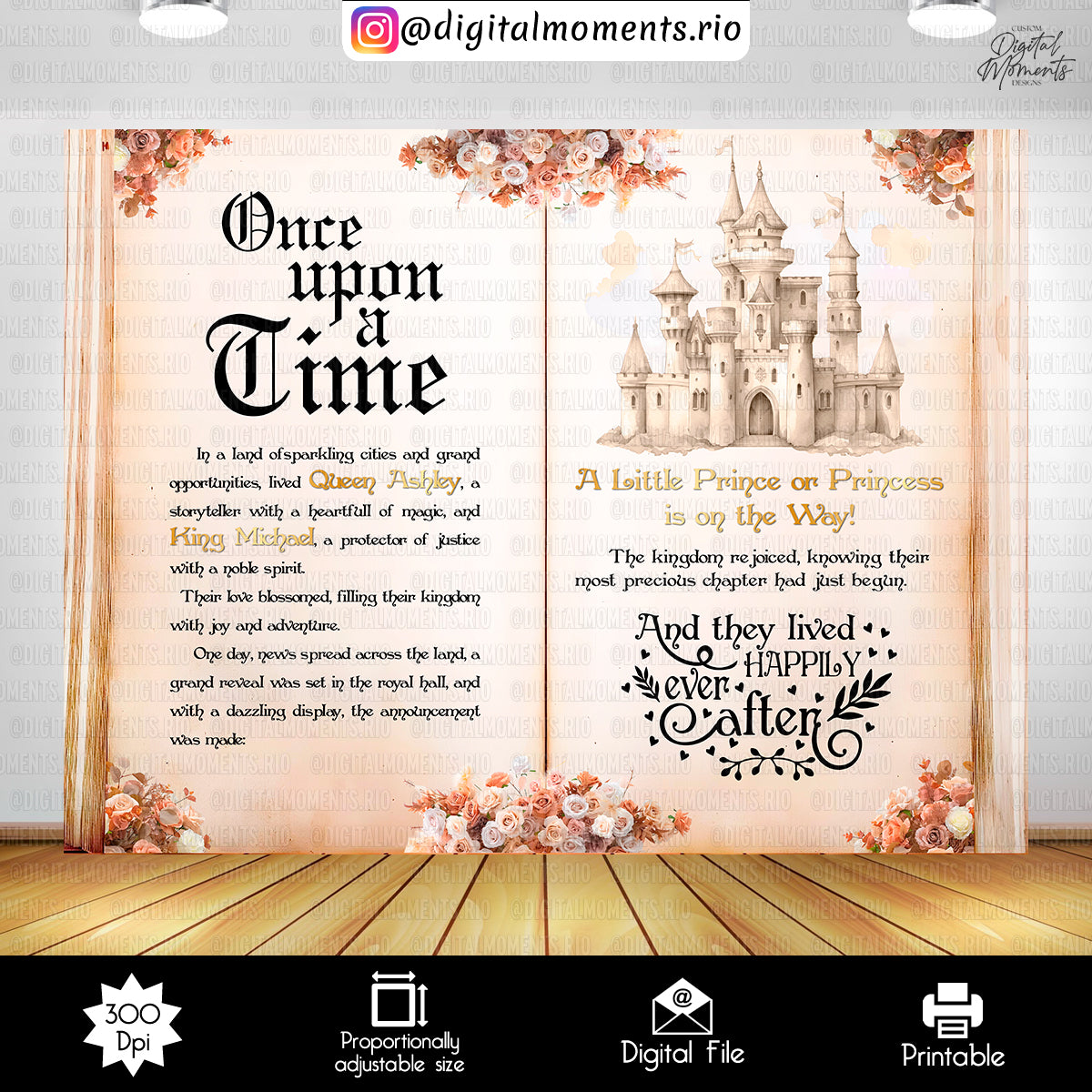 Once Upon A Time Book 4x6 03 Left, designs, events, wall, custom, time, 4x6, once, upon