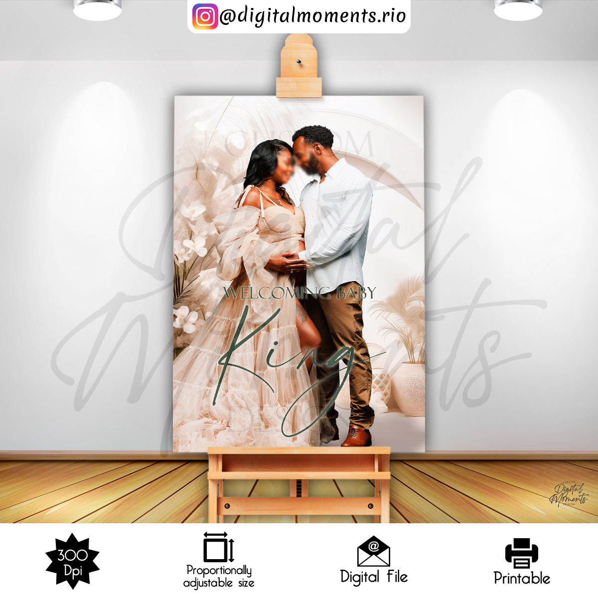 Safary Baby King Sign 24x36, events, welcome, custom, 24x36, sign, royal, design