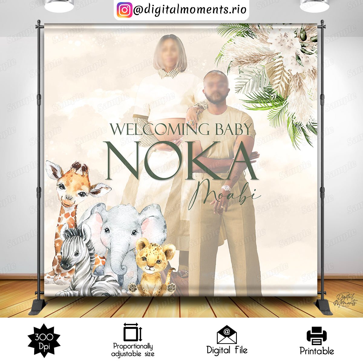 boho safari baby shower backdrop