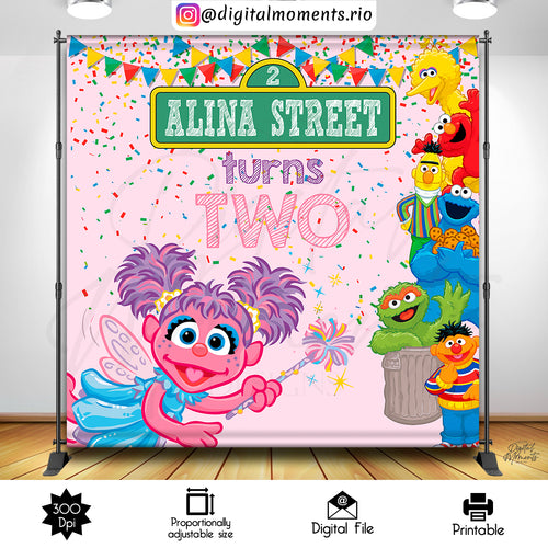 Sesame Street Alina 8x8, events, custom, abby, 8x8, backdrop, cadabby
