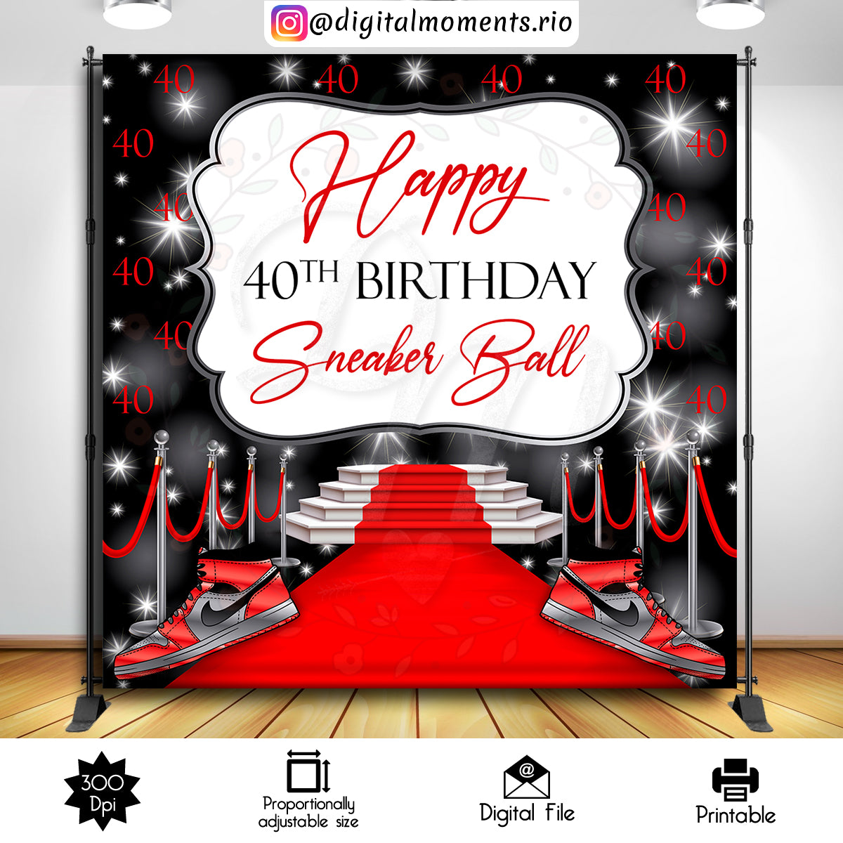 Sneaker Ball 8x8 Custom Backdrop, Custom Digital File | Digital Download for Events for Events. 8x8, arts, backdrop, backdrop-sign, ball, ce…