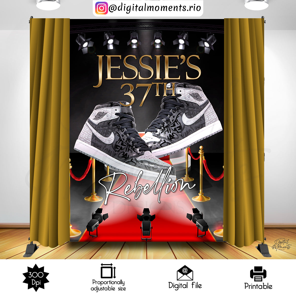Sneakers Rebellion 5x7, events, custom, ball, sneaker, backdrop, 6x8