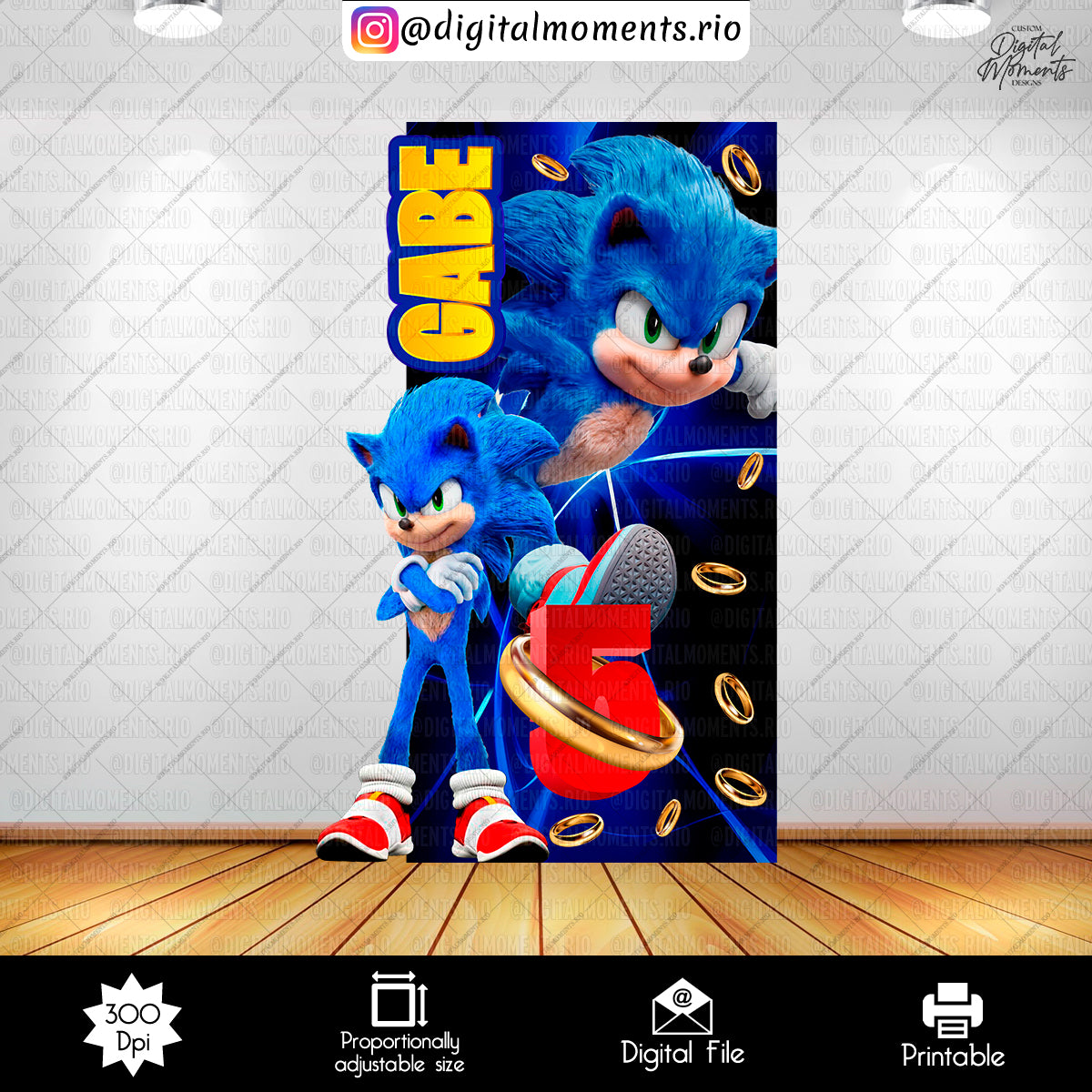 Sonic Panel Wall Custom Design, Custom Digital File | Digital Download for Events for Events. arts, backdrop, backdrop-sign, celebration, cu…