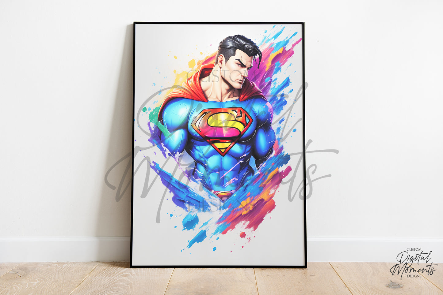 Superman Poster, Splash Art, Wall Art - INSTANT DOWNLOAD | Digital Download for Events - Instant Digital Download