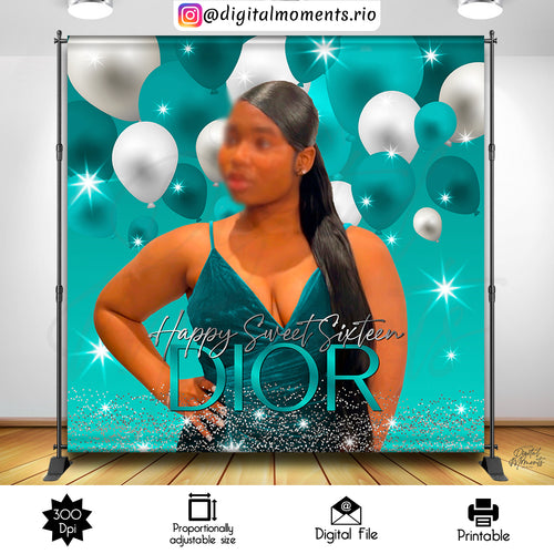 Sweet 16 Dior 6x6, events, sixteen, sweet, custom, picture, 8x8, backdrop