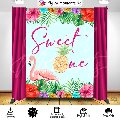 Tropical Sweet One 6x8 Instant, events, tropical, 6x8, backdrop, design, instant