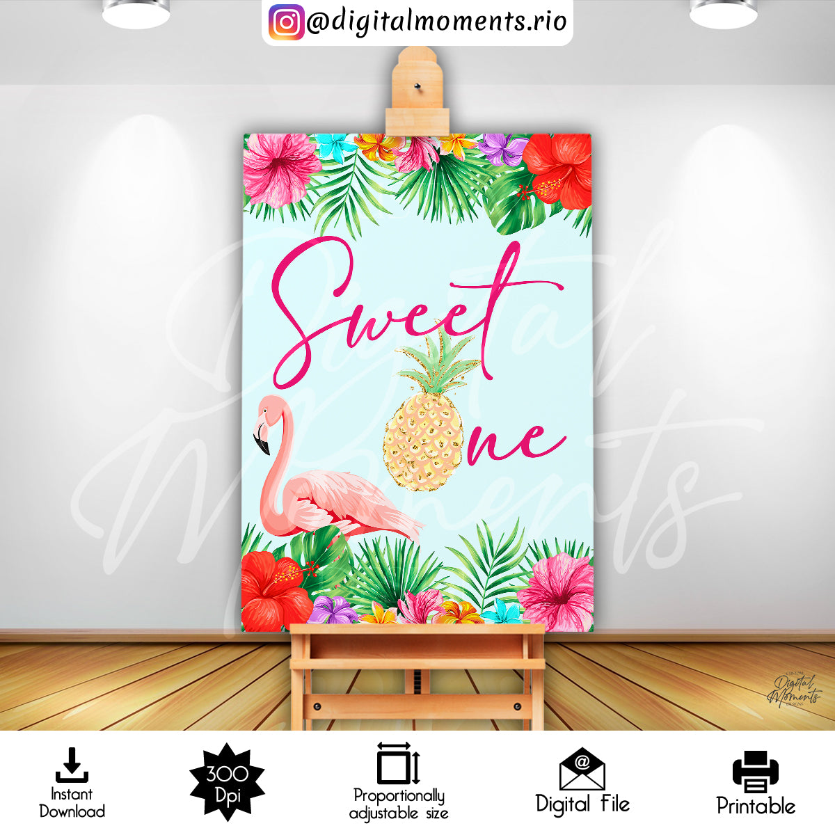 Tropical 6x8 Digital Backdrop Design, Instant Download | Digital Download for Events - Instant Digital Download