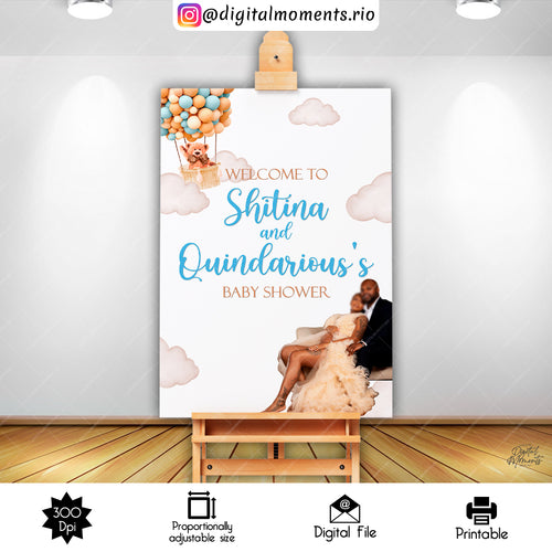 Teddy Bear 24x36 Welcome Sign Custom Design, Digital file only | Digital Download for Events