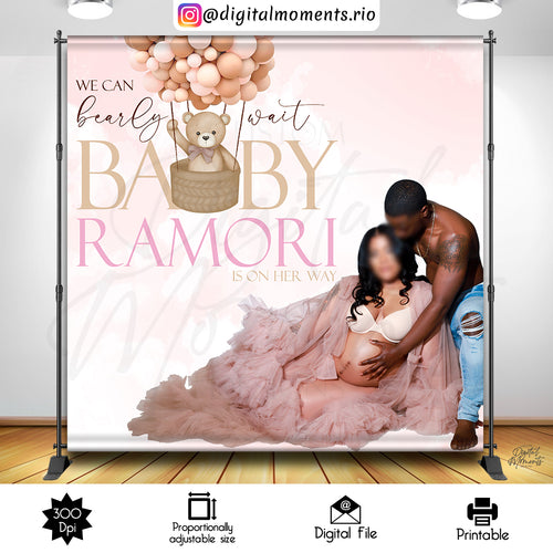 Teddy Bear Balloon Ramori 7x7, events, custom, picture, 8x8, bear, teddy, backdrop