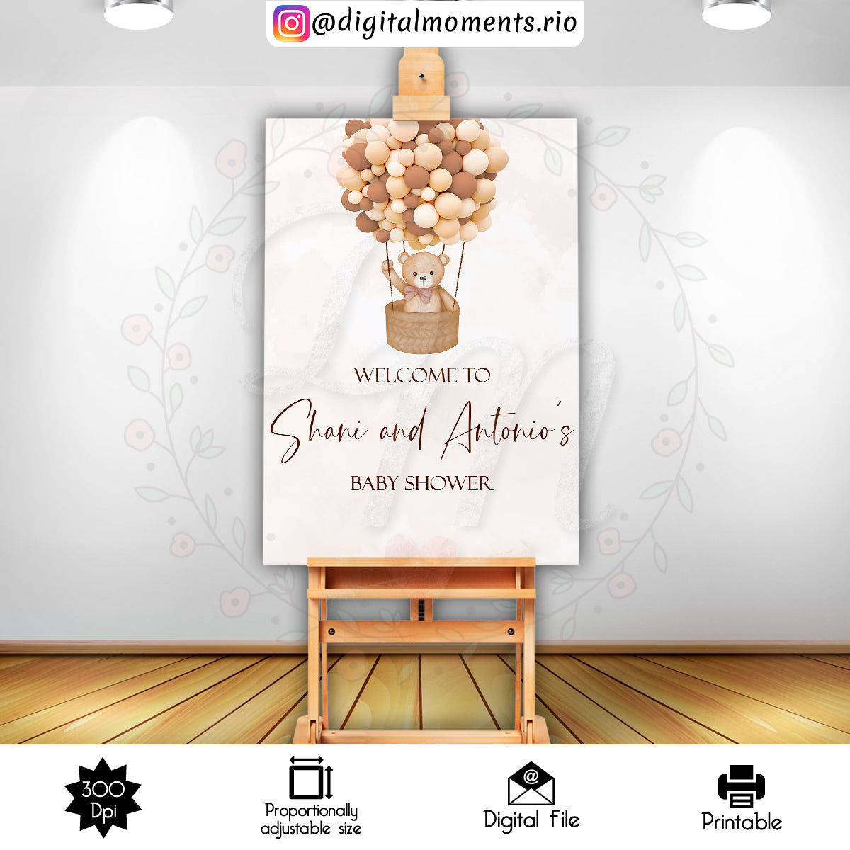 Teddy Bear 24x36 Welcome Sign Custom Design, Custom Digital File | Digital Download for Events for Events. 24x36, arts, bear, celebration, c…