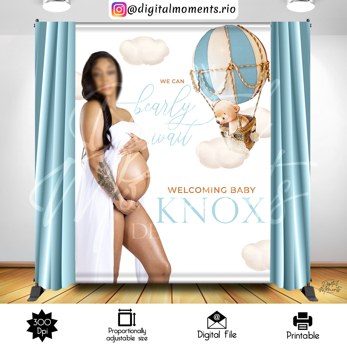 Teddy Bear Hot Air Balloon 6x8, events, custom, picture, bear, teddy, backdrop, 6x8