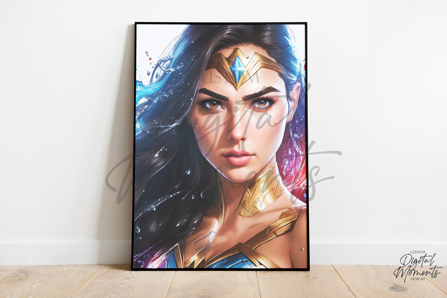 Wonder Woman Poster, Splash Art, Wall Art - INSTANT DOWNLOAD | Digital Download for Events - Instant Digital Download