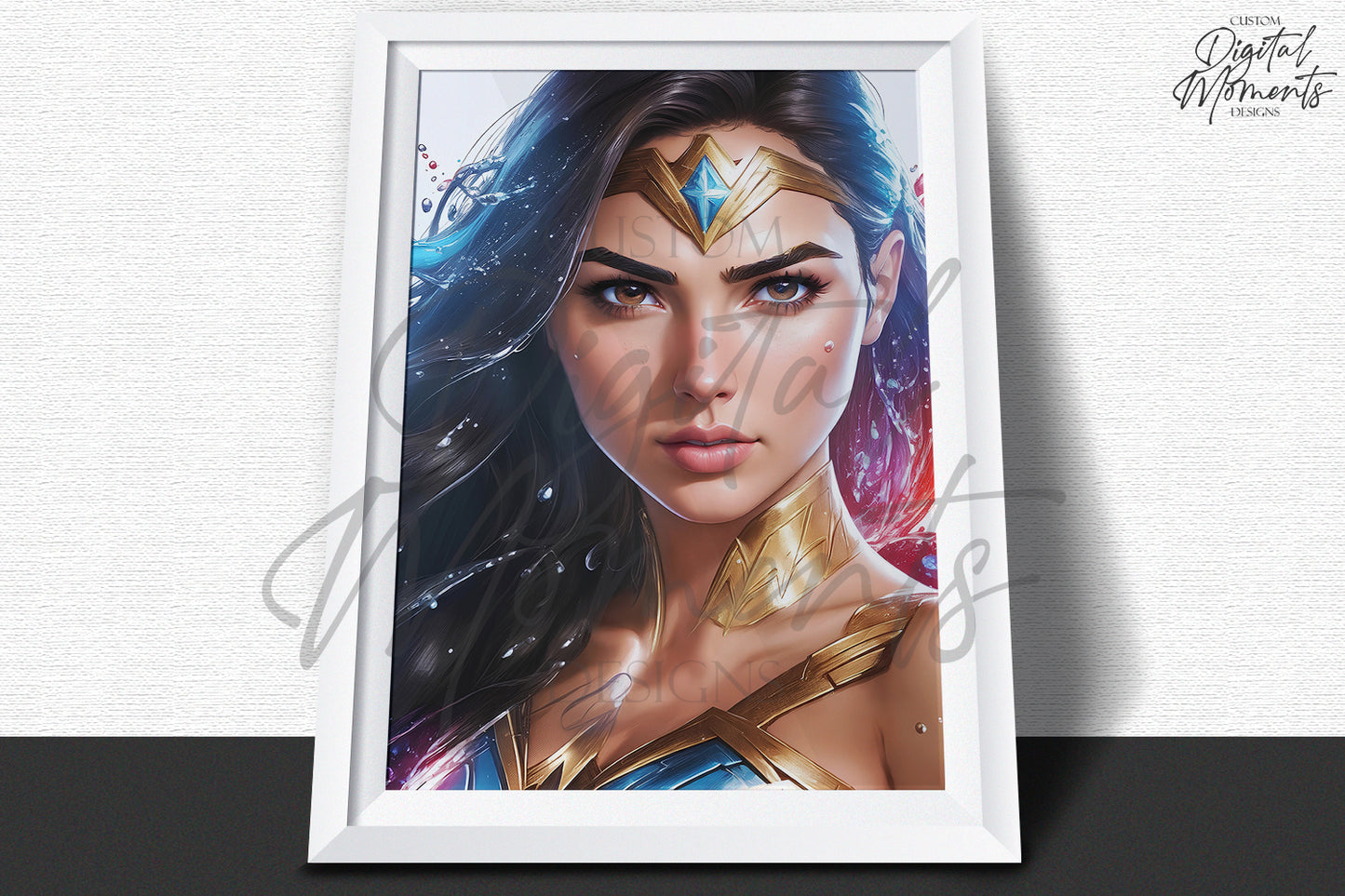 Wonder Woman Poster, Splash Art, Wall Art - INSTANT DOWNLOAD | Digital Download for Events - Instant Digital Download