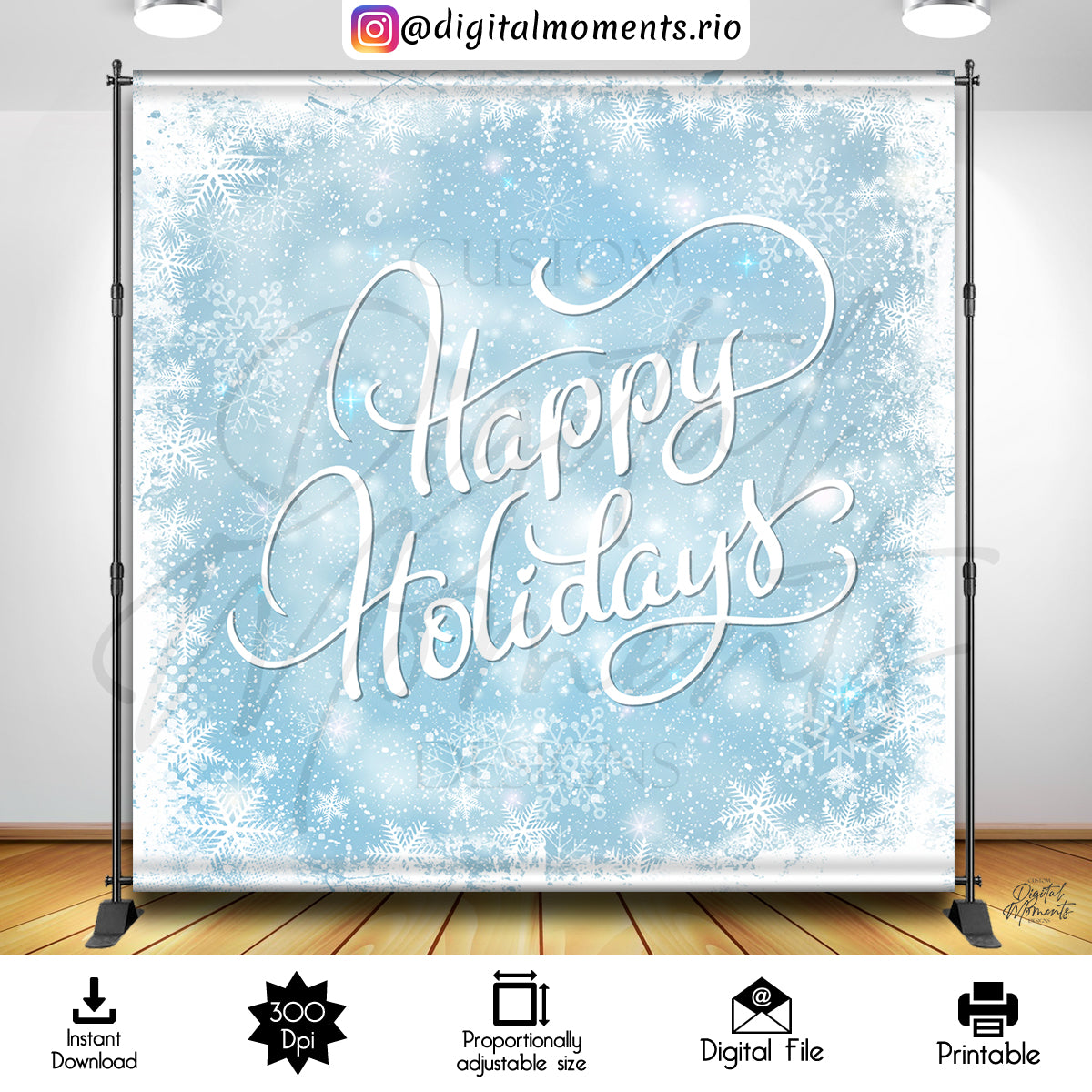 Winter Wonderland Holidays 8x8 Instant, holidays, events, instant, 8x8, backdrop, design, happy