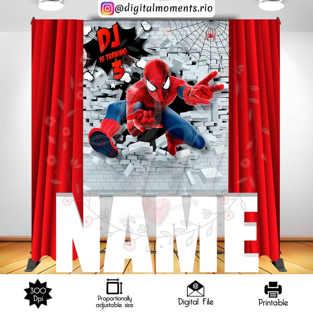 Spider-Man 5x6 Custom Backdrop, Custom Digital File | Digital Download for Events for Events. 5x6, arts, backdrop, backdrop-sign, celebratio…