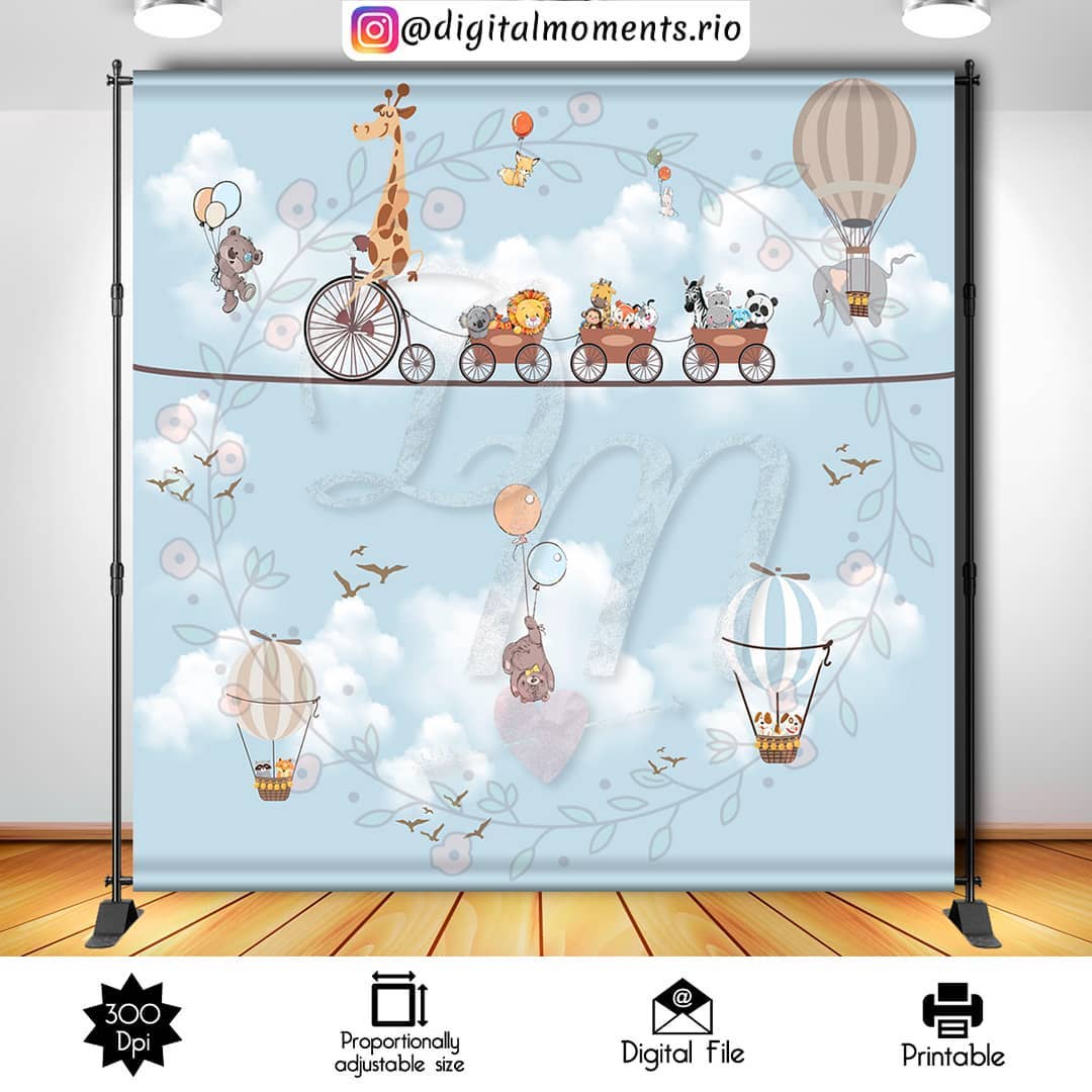 Baby Animals and Balloons 8x8 Digital Backdrop Design, Instant Download | Digital Download for Events - Instant Digital Download. 8x8, and, …